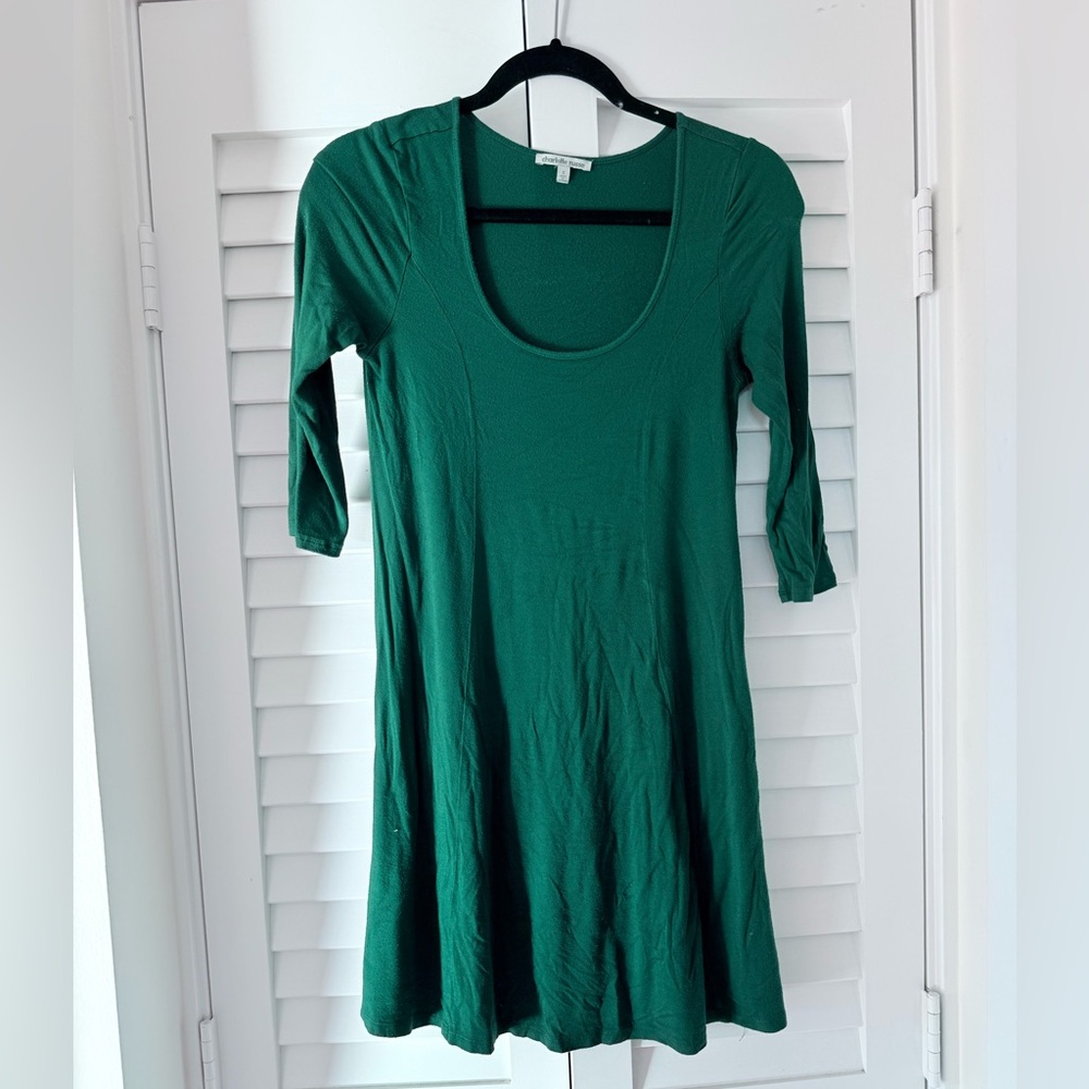 Charlotte Russe Green 3/4 Sleeve Dresss Size S